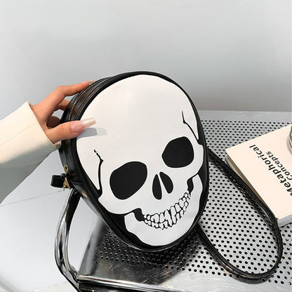 Sac bandoulière motif tête de mort pour Halloween