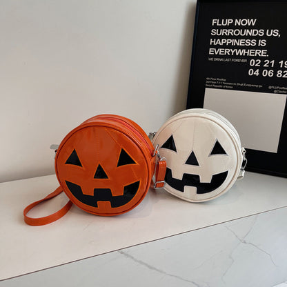 Petit sac rond citrouille d'Halloween pour femmes
