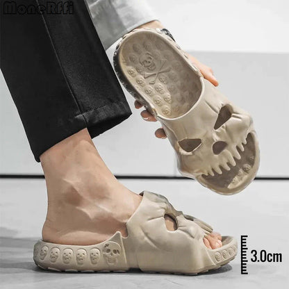 Chaussons d'Halloween personnalisés avec motif tête de mort