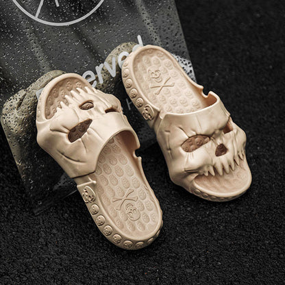 Chaussons d'Halloween personnalisés avec motif tête de mort