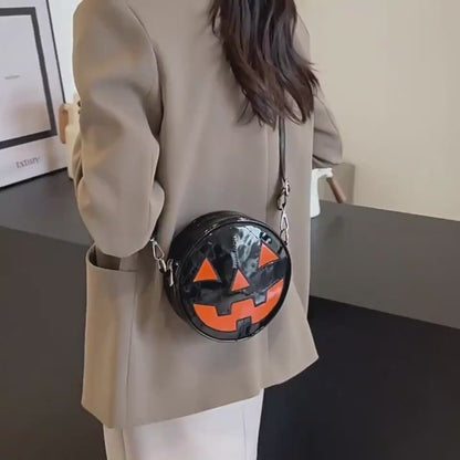 Petit sac rond citrouille d'Halloween pour femmes