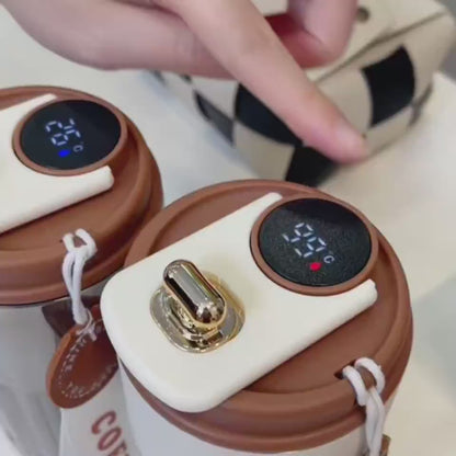 Bouteille isotherme numérique intelligente, tasse à café portable, bouteille d'eau en acier inoxydable, tasse isotherme, garde le froid, 450 ml