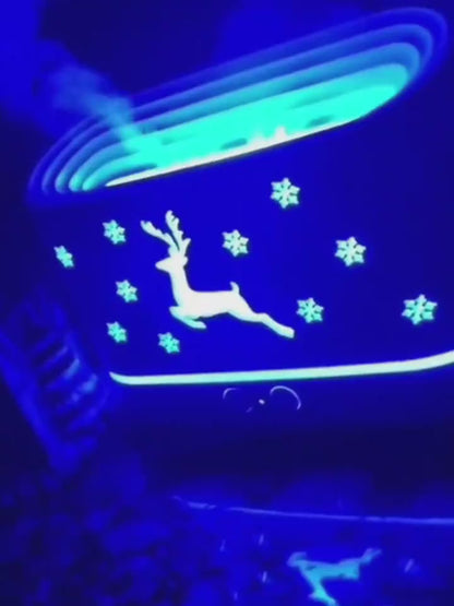 Humidificateur diffuseur de flammes d'élan, lampe d'ambiance silencieuse pour la maison