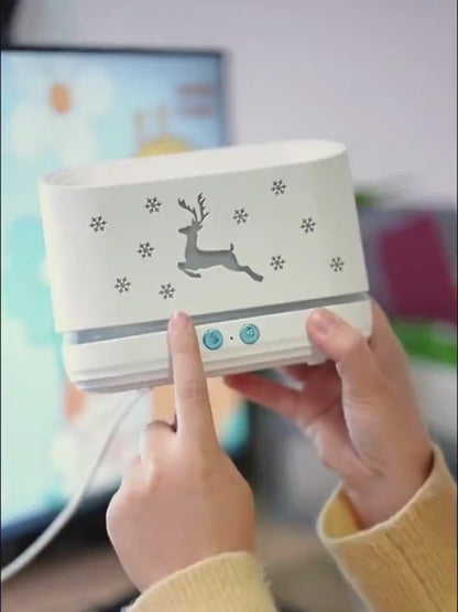 Humidificateur diffuseur de flammes d'élan, lampe d'ambiance silencieuse pour la maison